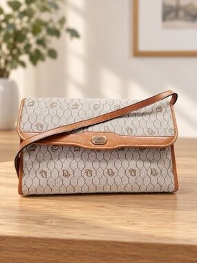 Authentic Vintage Christian Dior Honeycomb Shoulder Bag + Entrupy COA